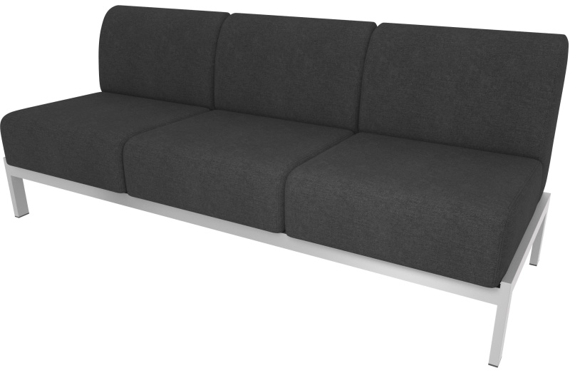 Модуль прямой MV_Комус Мебель Basis  3-мест. (BS3) тк.Tempo 9 серый