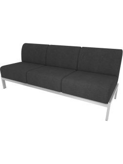 Модуль прямой MV_Комус Мебель Basis  3-мест. (BS3) тк.Tempo 9 серый