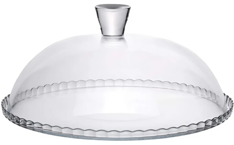 Блюдо для торта d=32 см. стекло, с крыш. h=15 см. бортик вверх, 69470