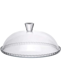 Блюдо для торта d=32 см. стекло, с крыш. h=15 см. бортик вверх, 69470