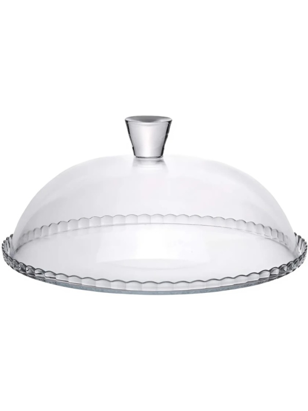 Блюдо для торта d=32 см. стекло, с крыш. h=15 см. бортик вверх, 69470
