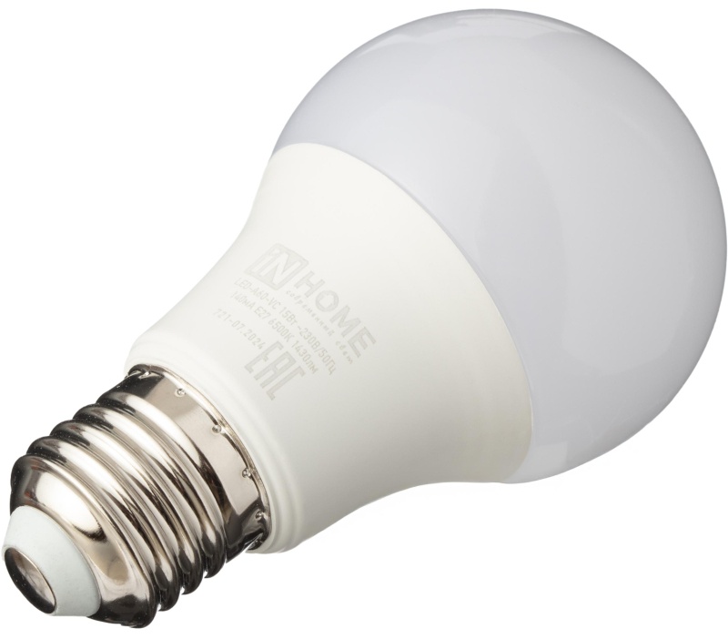 Лампа светодиодная LED-A60-VC 15Вт 230В Е27 6500К 1430Лм IN HOME