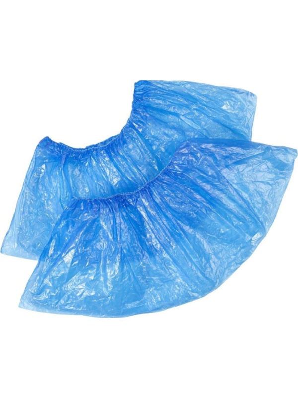 Бахилы н/с, п/э с 2й резин. текст. 3,9г ПНД2-8/8/2р-С-С 50 пар/уп