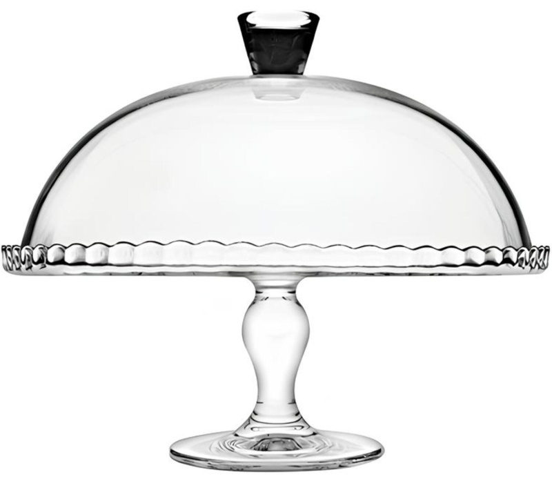 Подставка для торта d=32.2 см. h=26.2 см. на ножке с крыш. стек. Патисери