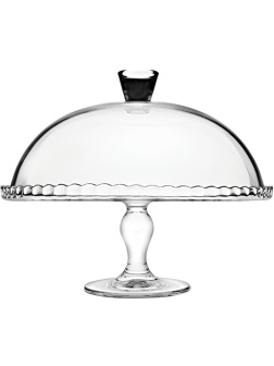 Подставка для торта d=32.2 см. h=26.2 см. на ножке с крыш. стек. Патисери