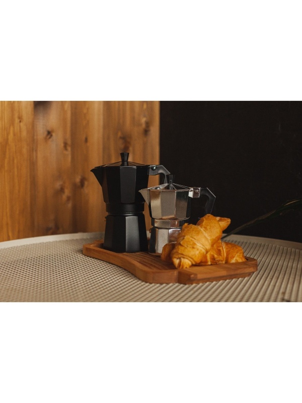 Кофеварка гейзерная Доляна Alum black, на 6 чашек, 300 мл, цвет чёрный