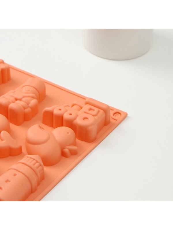 Форма для выпечки Доляна «Сказка. Детское воображение», силикон, 30×17,5 см, 15 ячеек (5,3×4,5 см), цвет МИКС