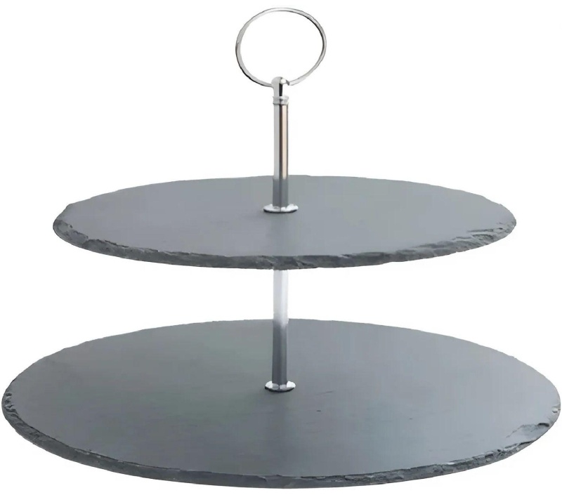 Этажерка 2-х ярусная d=20/25 см. h=23 см. черн., сланец Mgprof , 68715