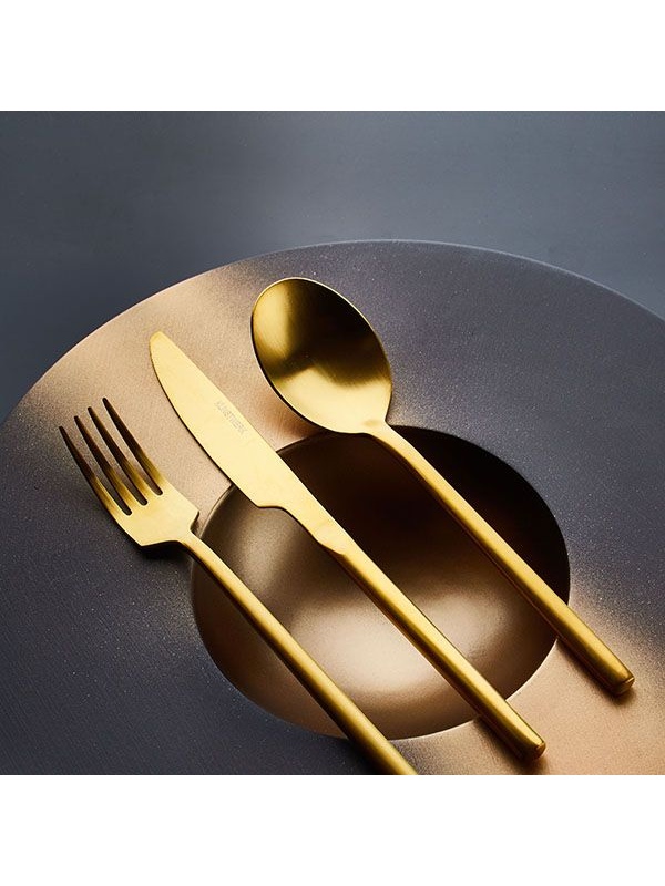 Золотистый столовый нож «Саппоро бэйсик» - 22 см.