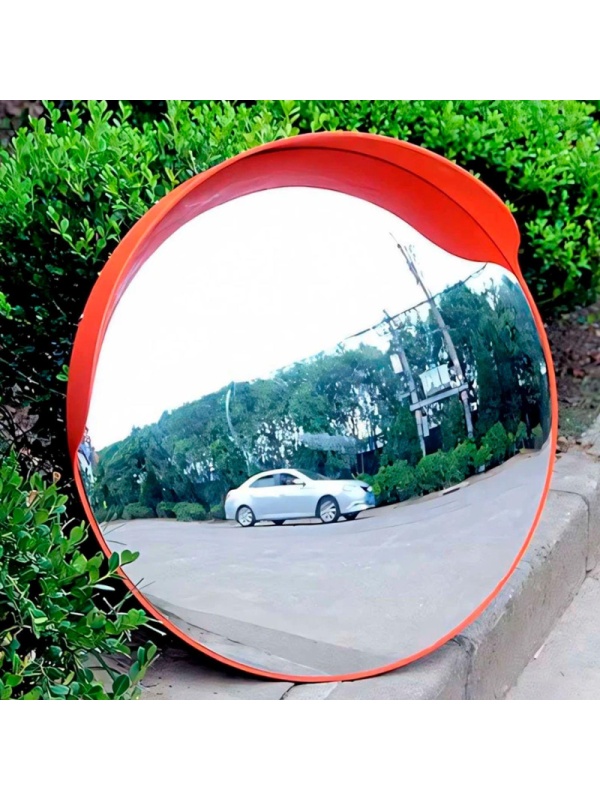 Зеркало дорожное сферическое светоотражающее Turbosky 800 мм с козырьком