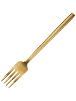 Золотистая столовая вилка «Саппоро бэйсик» - 19 см.
