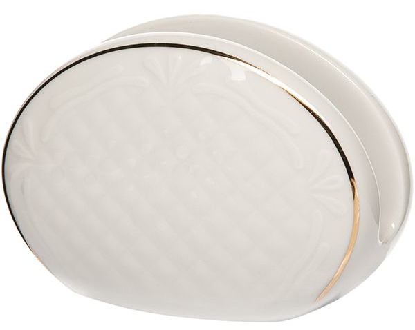 Салфетница «Афродита»;фарфор;,H=7,L=10,B=4см;белый,золотой