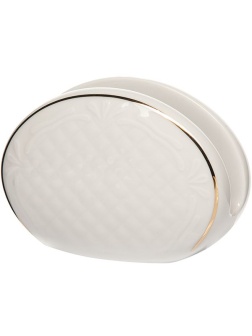 Салфетница «Афродита»;фарфор;,H=7,L=10,B=4см;белый,золотой