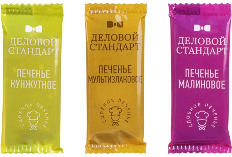 Печенье Деловой Стандарт(Кунжутное,Малиновое,Мультизлковое)инд.уп,300шт/уп