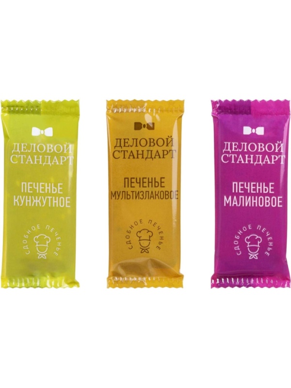 Печенье Деловой Стандарт(Кунжутное,Малиновое,Мультизлковое)инд.уп,300шт/уп