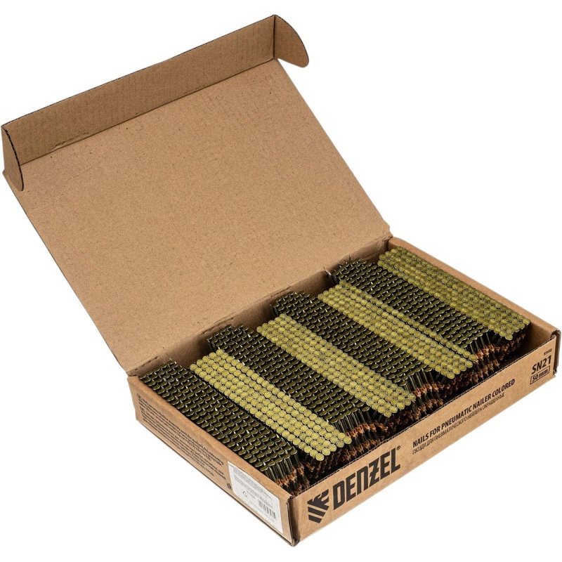 Гвозди для нейлера DENZEL(крашен.)50мм/2,9мм,2000 шт./уп (57692)