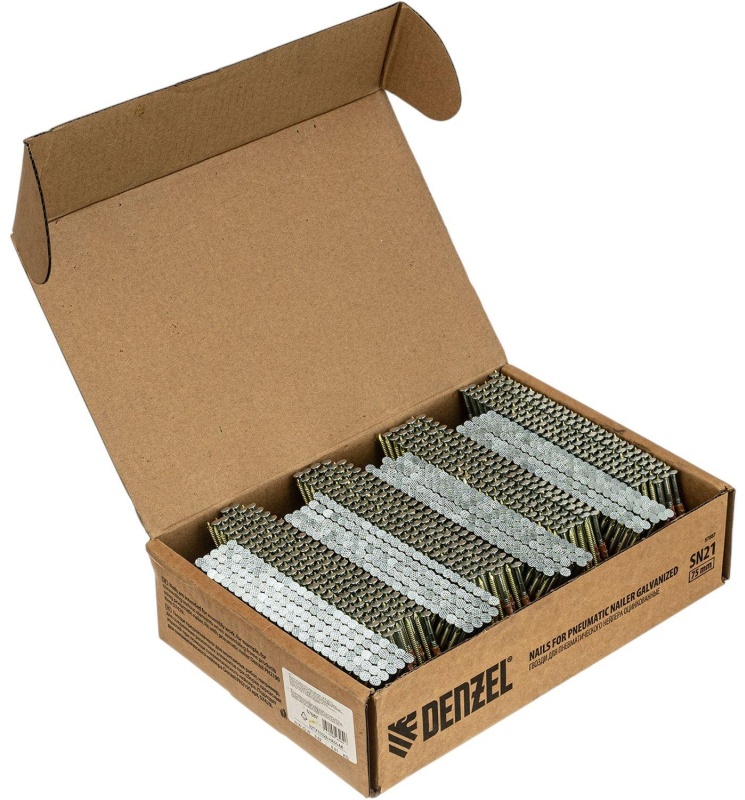 Гвозди для нейлера DENZEL (оцинк.)75мм/3,05мм,2000 шт./уп(57687)