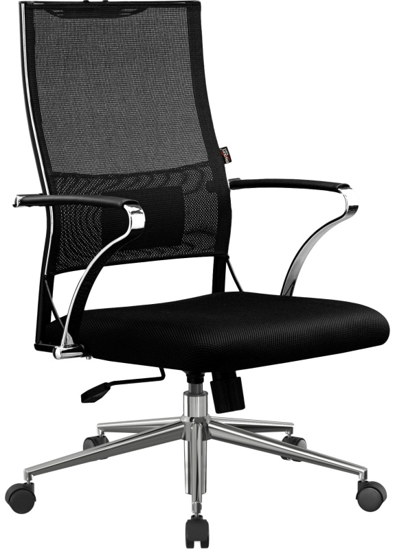 Кресло MT_Sit Air-180/Km00/Wh00/K15cL(M09.B23.G18.W01),черный, хром