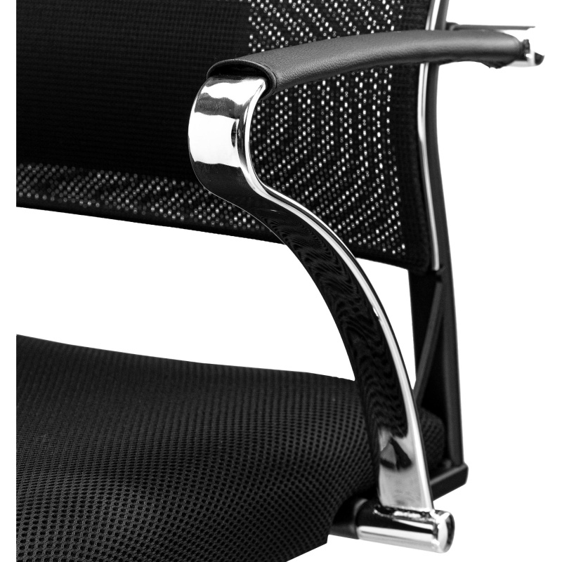 Кресло MT_Sit Air-180/Km00/Wh00/K15cL(M09.B23.G18.W01),черный, хром