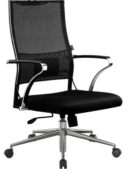 Кресло MT_Sit Air-180/Km00/Wh00/K15cL(M09.B23.G18.W01),черный, хром