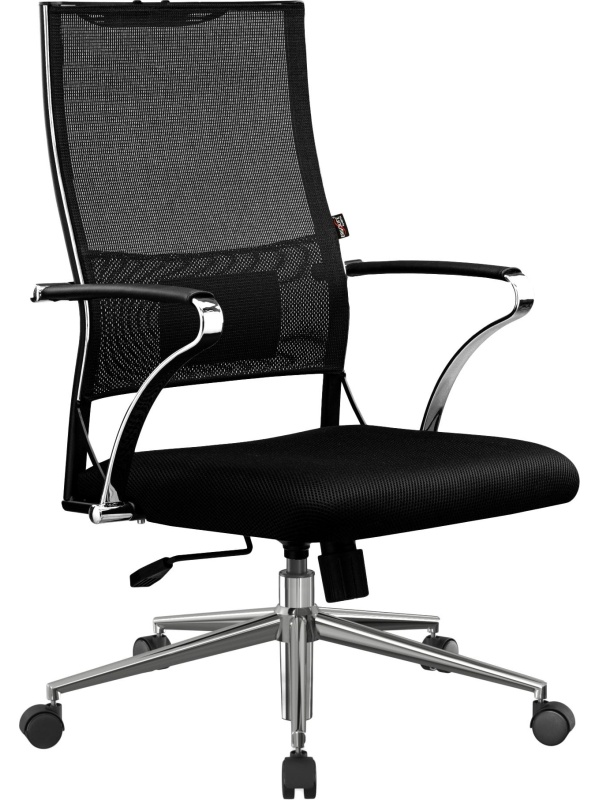 Кресло MT_Sit Air-180/Km00/Wh00/K15cL(M09.B23.G18.W01),черный, хром