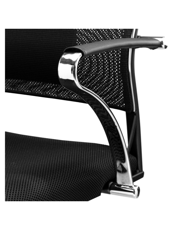 Кресло MT_Sit Air-180/Km00/Wh00/K15cL(M09.B23.G18.W01),черный, хром