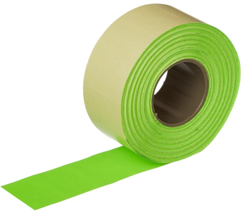 Этикет-лента Эконом 26х16 зеленая прям1000шт/рул 10рул/уп