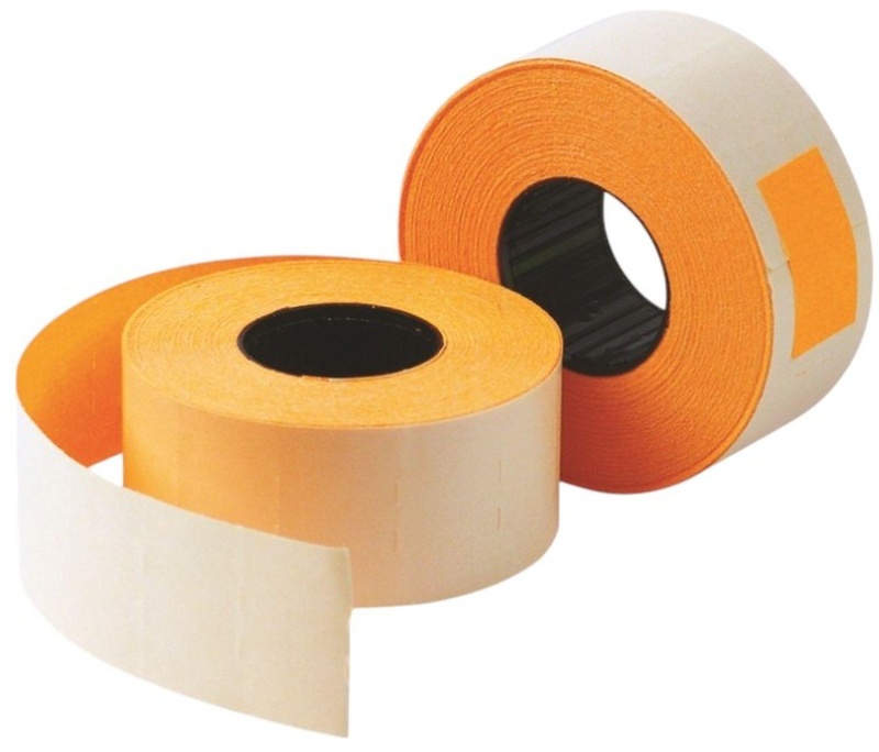 Этикет-лента Эконом 26х16 оранж прям1000шт/рул 10рул/уп