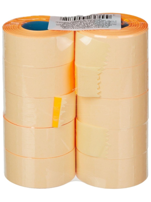 Этикет-лента Эконом 26х16 оранж прям1000шт/рул 10рул/уп