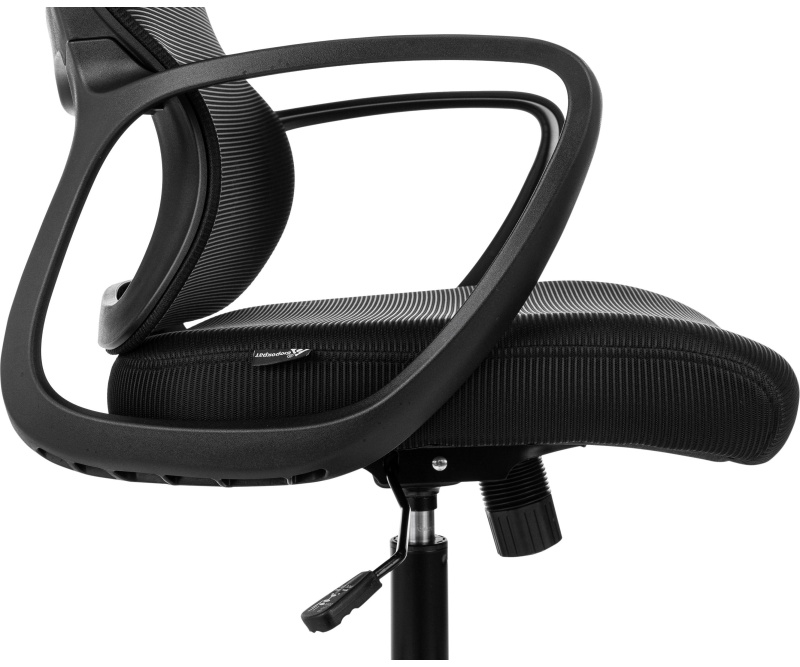 Кресло VB_Бюрократ Wise черный сетка/ткань с подголов