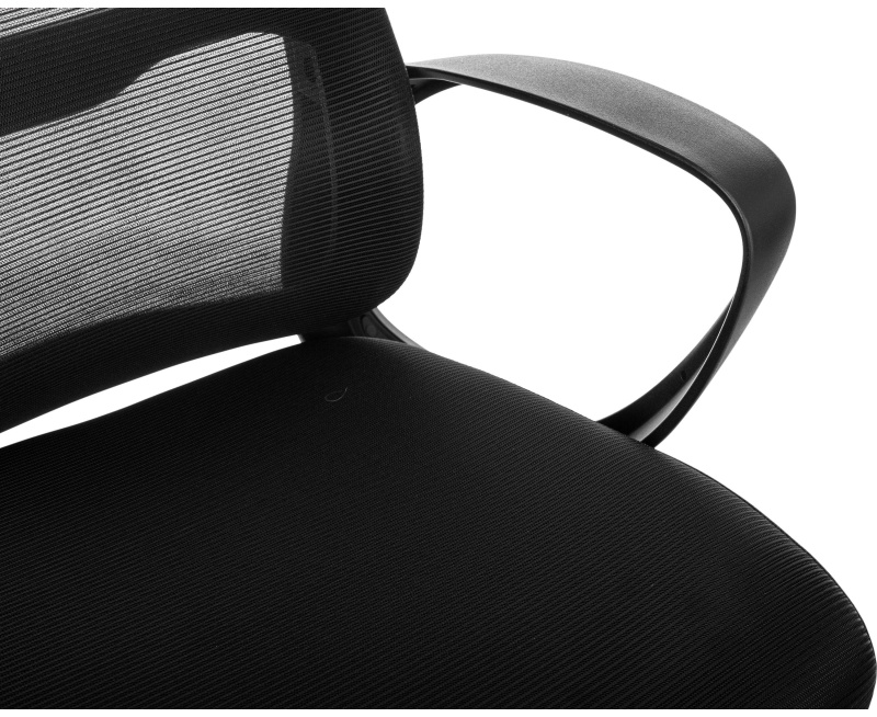 Кресло VB_Бюрократ Wise черный сетка/ткань с подголов