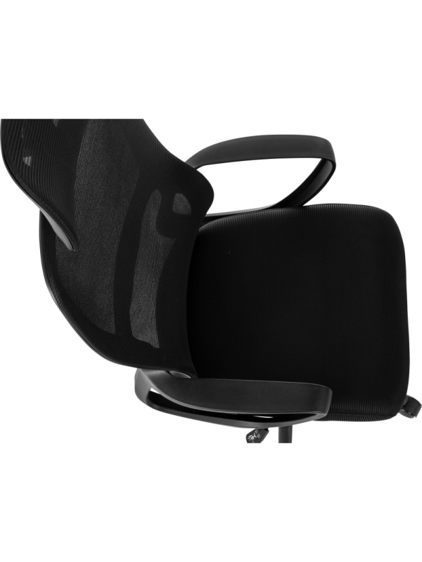 Кресло VB_Бюрократ Wise черный сетка/ткань с подголов