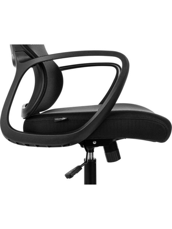 Кресло VB_Бюрократ Wise черный сетка/ткань с подголов