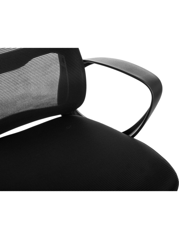 Кресло VB_Бюрократ Wise черный сетка/ткань с подголов