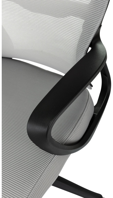 Кресло VB_Бюрократ Wise серый сетка/ткань с подголов