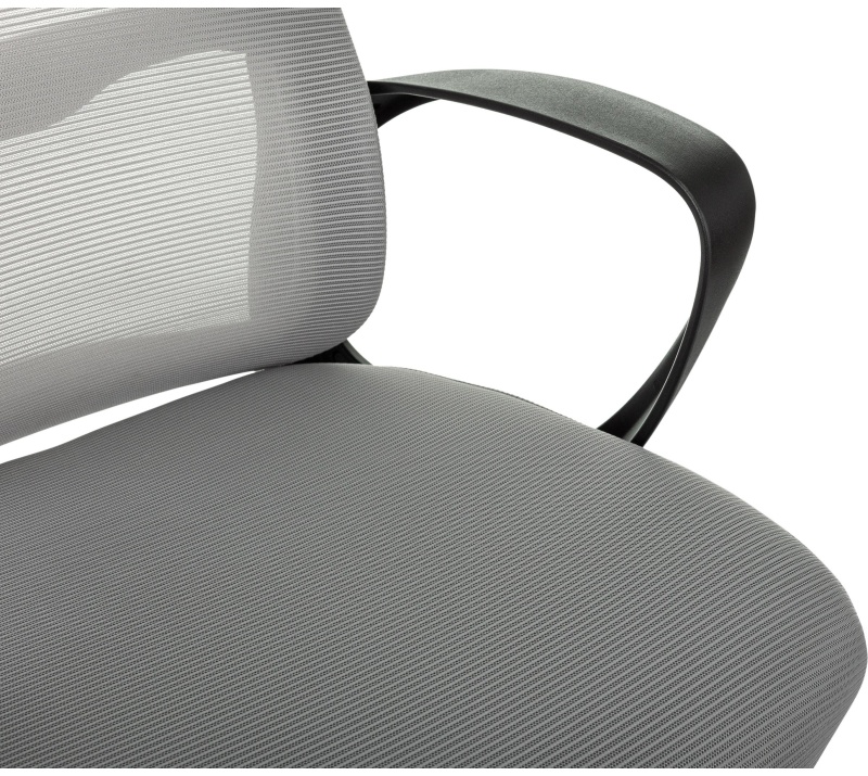 Кресло VB_Бюрократ Wise серый сетка/ткань с подголов