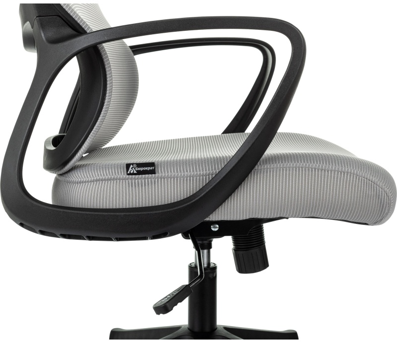 Кресло VB_Бюрократ Wise серый сетка/ткань с подголов