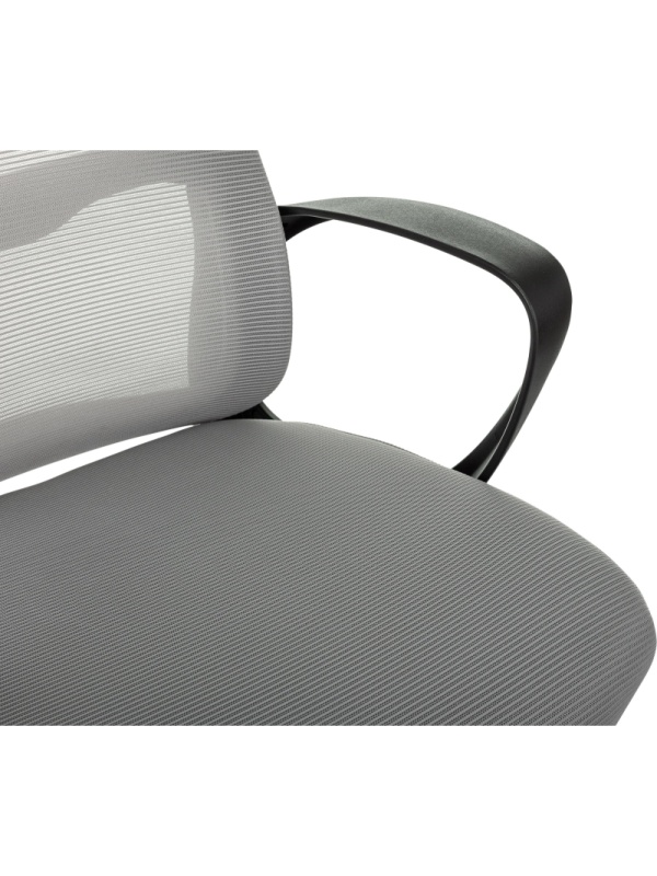 Кресло VB_Бюрократ Wise серый сетка/ткань с подголов