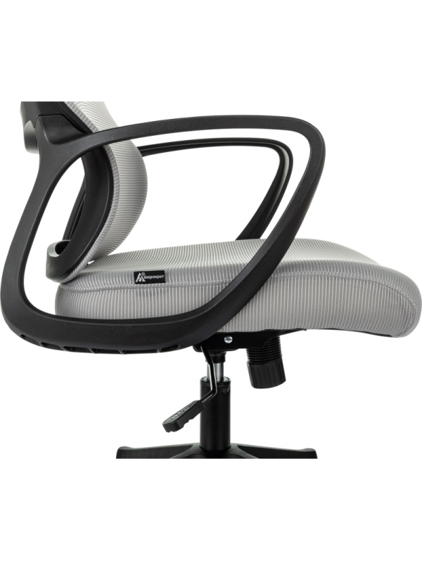 Кресло VB_Бюрократ Wise серый сетка/ткань с подголов