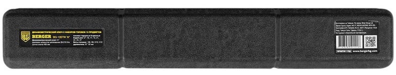 Ключ динамометрический с набором головок 13 пр.1/2 28-210 Нм BERGER BG2370