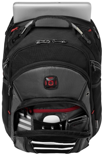 Рюкзак WENGER 16'', черный/серый, полиэстер/ПВХ, 36 x 26 x 46 см, 26 л