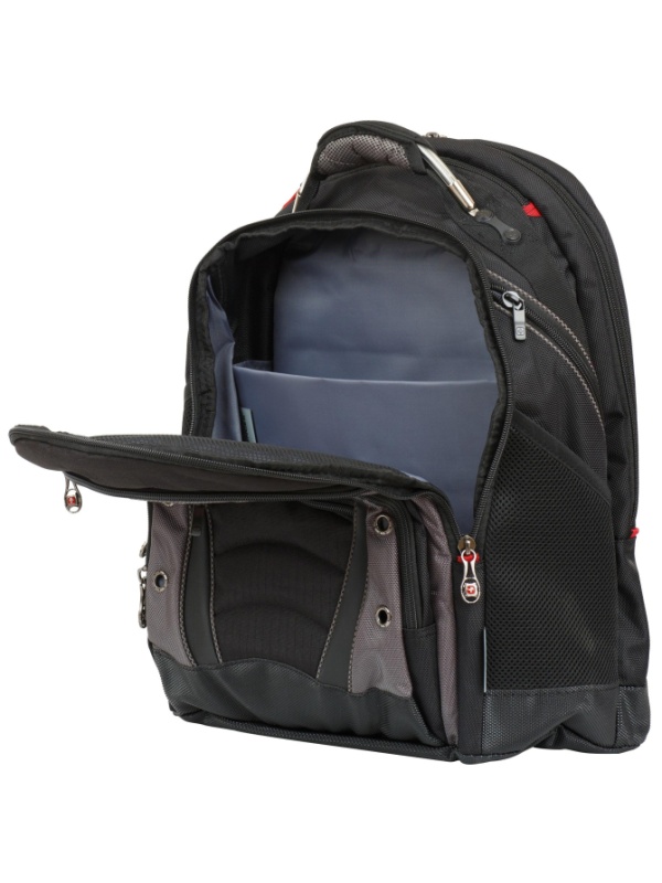 Рюкзак WENGER 16'', черный/серый, полиэстер/ПВХ, 36 x 26 x 46 см, 26 л