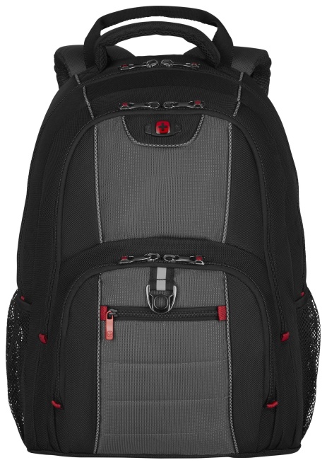 Рюкзак WENGER 16'', черный/серый, полиэстер, 38 x 25 x 48 см, 25 л