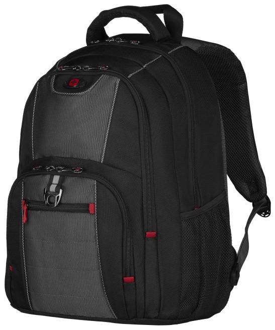 Рюкзак WENGER 16'', черный/серый, полиэстер, 38 x 25 x 48 см, 25 л