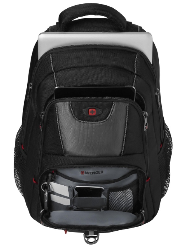 Рюкзак WENGER 16'', черный/серый, полиэстер, 38 x 25 x 48 см, 25 л