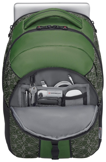 Рюкзак WENGER Sun 16'', зел. светоотражающий принт полиэстер 35x27x47см 27л
