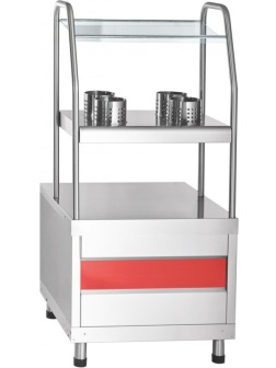 Прилавок для столовых приборов Abat ПСПХ-70КМ, хлебница, 4 стакана (630 мм)