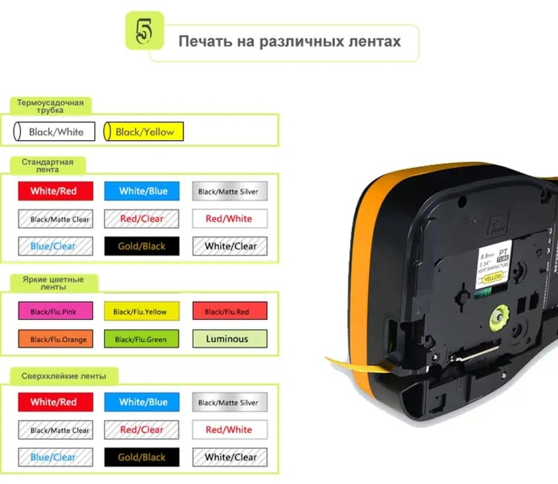 Этикет-принтер Puty PT-100ECH ручной рус/англ  (с чипом)