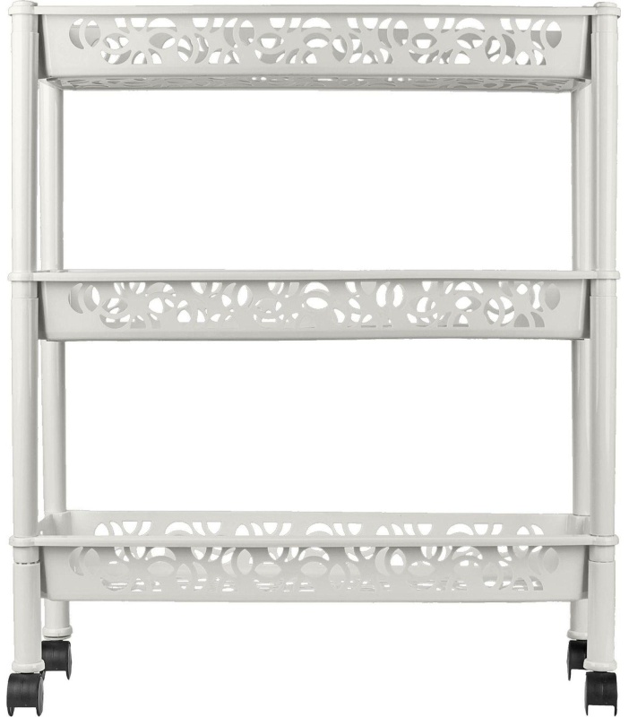Этажерка PR_Keeplex Light на колесиках 3-х секцион. длинная белое облако