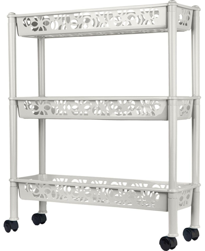 Этажерка PR_Keeplex Light на колесиках 3-х секцион. длинная белое облако